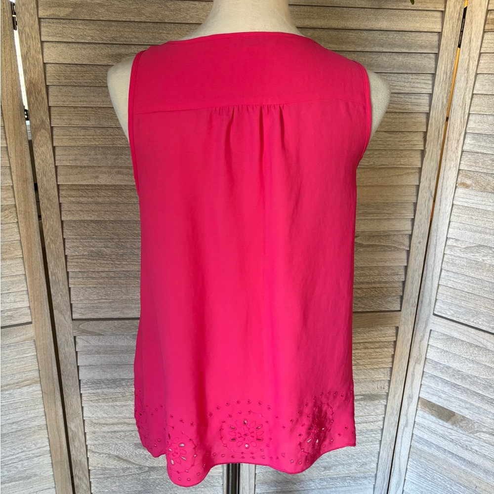 2 for 1 Deal LOFT ANN TAYLOR Sleeveless Blouses Fuchsia Pink Black&White cottage - Picture 7 of 16